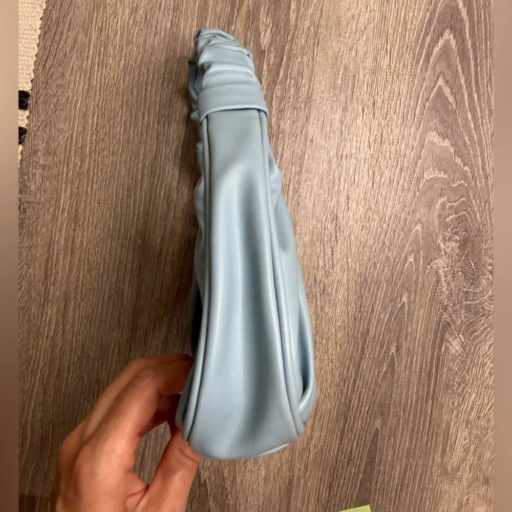 Olivia & Kate Light Blue Faux Leather Mini Shoulder Bag - Picture 10 of 10